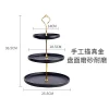 One-piece delivery: dark green European-style three-layer pastry plate, afternoon tea double-layer fruit plate, ceramic tableware, cake plate undefined